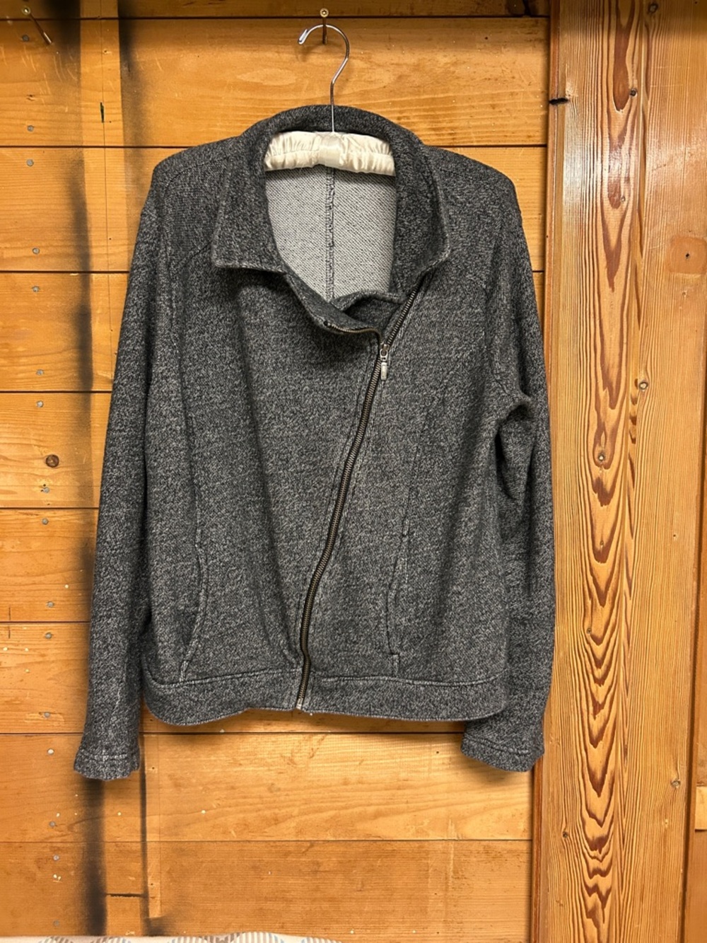 Old Navy Charcoal Gray Asymmetrical Zip Jacket